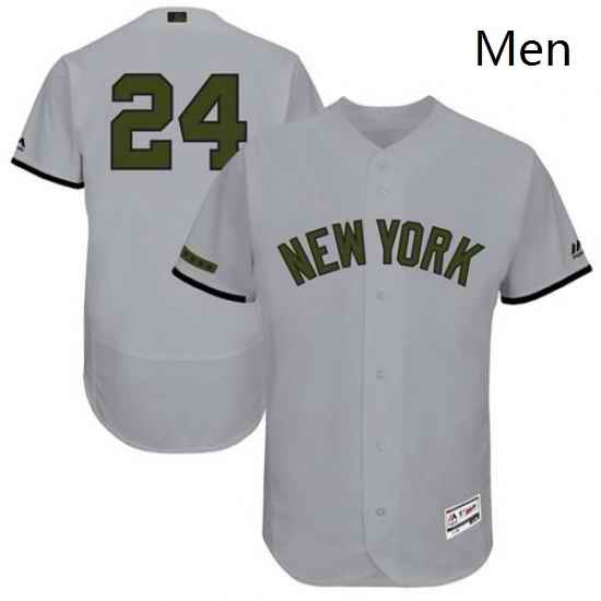 Mens Majestic New York Yankees 24 Gary Sanchez Grey Memorial Day Authentic Collection Flex Base MLB Jersey